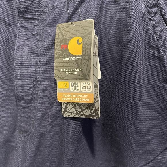 NEW Carhartt CAT 2 Mens 44x34 Dark Blue Flame Resistant Cargo Pants Original Fit - Picture 3 of 9